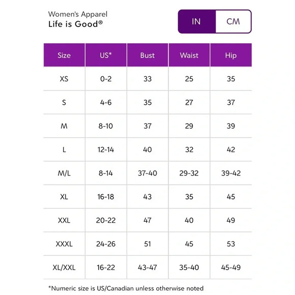 LIFE IS GOOD WOMEN’S Size Medium CRUSHER TEE Cornflower Blue NWT - Picture 6 of 13